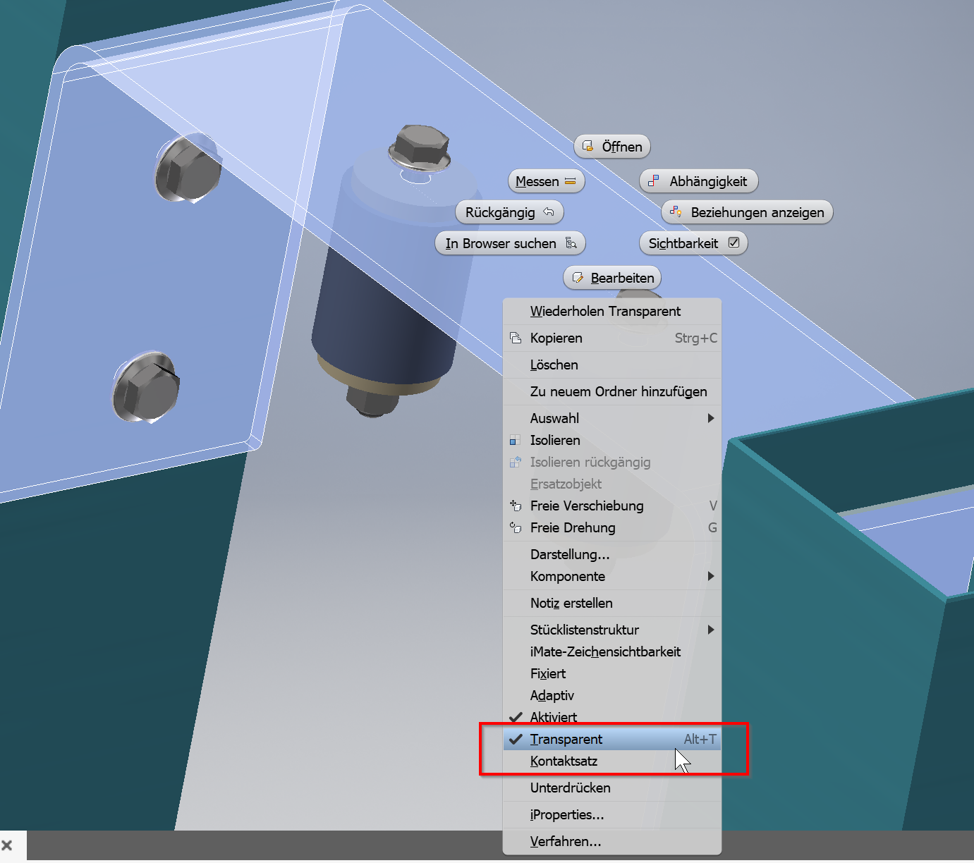 Inventor Komponenten Transparent Schalten Blog Cad Becker De